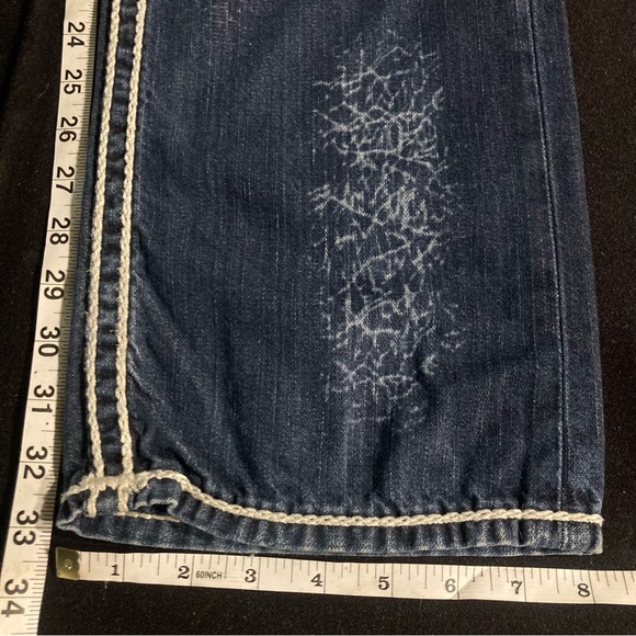 Rare! True Religion Straight Ropestitch in “INDIGO GLASS” wash 32x33 - Picture 7 of 7